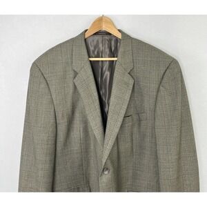 Tasso Elba Mens 48R Blazer Vitale Barberis Canonico Wool Glen Check Plaid Jacket